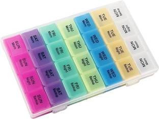 DoNain 4 Times a Day, 7 Days Daily Pill Organizers with 28 Compartments For Medicine Removable Weekly Travel Pill Box Organisers with 28 Total Compartments Pill Box