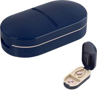 Ghelonadi 1 PCS Portable Pill Box Tablets Cutter, Medicine Organizer Box with Pill Cutter 1 pcs Portable Pill Box Tablets Cutter, Medicine Organizer Box with Pill Cutter The pill cutter for tablets of any size can help you to easily cut the pill Manual Cutter , Storage , Grinder Grinder