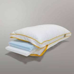 SleepyCat Hybrid Pillow with a Combination of Memory Foam and HD 30D foam for Comfort Memory Foam Solid Sleeping Pillow Pack of 2
