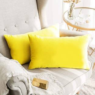 softlyf Microfibre Sleeping Pillow Pack of 2 Solid Rectangular Filled Pillow Cushion For Sofa Living Room And Bedroom, 12 x 18