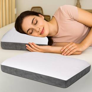 GADDA CO Memory Foam Flat Orthopedic Pillow Memory Foam Solid Sleeping Pillow Pack of 1