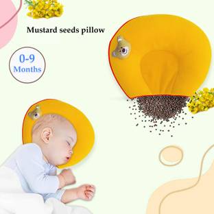 MOM & SON Mustard Seeds Solid Baby Pillow Pack of 1