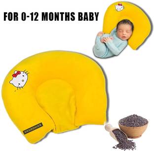 DECRONICS New Born Baby Round Head Shaping Mustard Seeds Pillow for 0-12 Months Babies Mustard Seeds Toons & Characters Baby Pillow Pack of 1