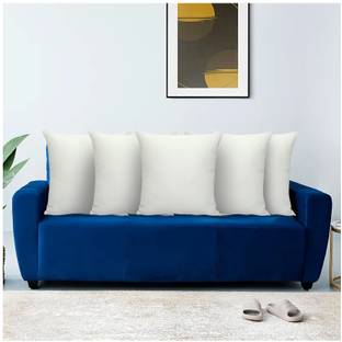 HURF ENTERPRISES Cotton Cushion Pack of 5 Solid Soft Cotton Fibre Sofa Cushions Set of 5 Cushions for Sofa ( 14X14 Inches)