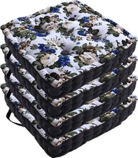KUBER INDUSTRIES Microfibre Floral Chair Pad Pack of 4