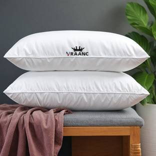 vraanc Luxury Cotton Solid Sleeping Pillow Pack of 2