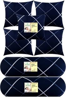 ACTOS Microfibre Bolster Pack of 7 Geometric 5 Cushion And 2 Bolster