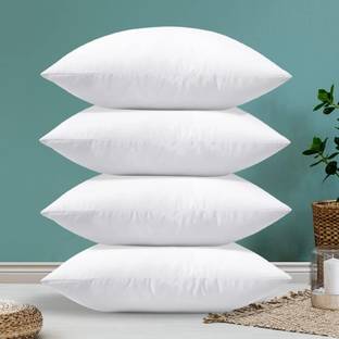 VLYSIUM PERFECT SLEEPER cushion 14x14 inch set of 4 pillow insert for sofa (35*35 cm) Polyester Fibre Solid Cushion Pack of 4