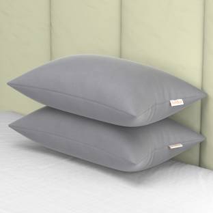 BRIDHA Microfibre Sleeping Pillow Pack of 2 Solid Microfiber Sleeping Pillows, Adjustable Height, Soft, Washable, Cozy, 16" x 24",