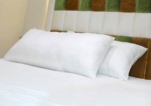 VLYSIUM 20x36 inch king size big pillow set (extra large full size 20 by 36 pillow) Polyester Fibre Stripes Sleeping Pillow Pack of 2