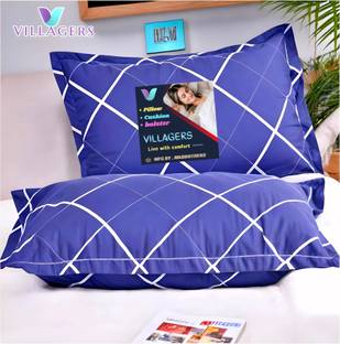 VILLAGERS LUXURY Polyester Fibre Abstract Sleeping Pillow Pack of 2