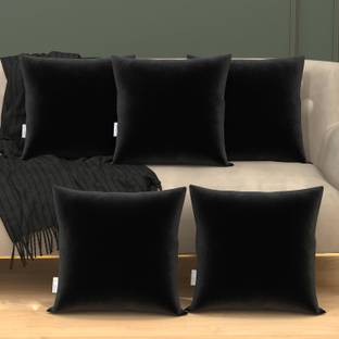 MY ARMOR Microfibre Pillow, Cushion for Sofa, Soft, Fluffy For Comfort & Back Support Microfibre Solid Cushion Pack of 5