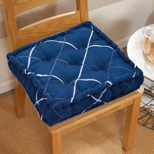 RUSTIC LINEN Cotton Chair Pad Pack of 1 Stripes