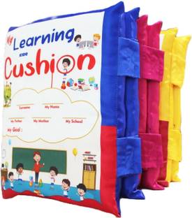 XQZG Cotton Cushion Pack of 1 Toons & Characters Kids Learning abcd Cushion Pillow Book, Hindi / English, Boy / Girl
