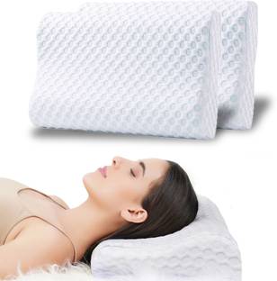 Dormyo Memory Foam Sleeping Pillow Pack of 2 Geometric Classic Cervical Pillow for Neck and Shoulder Pain (24”L x 14”W x 5"H)