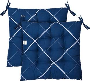 HOMESTIC by Kuber Industries Microfibre Solid Chair Pad Pack of 2