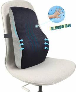 Sleepsia Lumbar Support - Orthopedic Back Cushion | Back Rest for Car and Office Chair Memory Foam Solid Lumbar Pillow Pack of 1