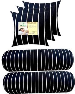 ACTOS Microfibre Bolster Pack of 5 Abstract 3 Cushion And 2