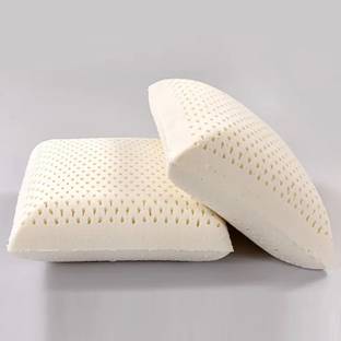 ACHIR Natural Rubber Latex Solid Orthopaedic Pillow Pack of 2