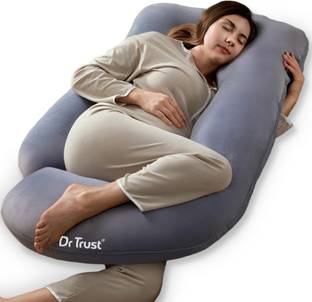 Dr Trust USA J Shape Full Body Support Maternity Pillow for Pregnant Women Side Sleepers Microfibre Solid Pregnancy Pillow Pack of 1