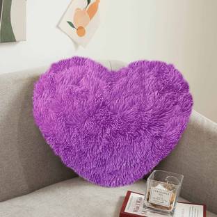 Cyuteenuts Purple fur cushion Microfibre Solid Cushion Pack of 1