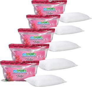 Refresh Microfibre Sleeping Pillow Pack of 5 Solid Premium Fabric Covering For Enhanced Feel