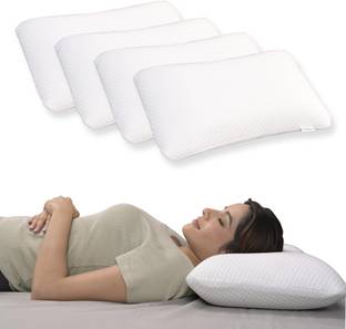 WELLGIVER Comfort Cloud Orthopedic Pillow for Neck And Shoulder Pain With Zipper Cover - Memory Foam Solid Sleeping Pillow Pack of 4
