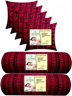ACTOS 5 Cushion and 2 Microfibre Geometric Bolster Pack of 7