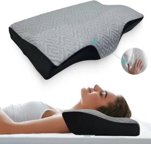 Sleepsia Memory Foam Pillow, Contour Cervical Pillow for Neck & Shoulder Pain Memory Foam Solid Sleeping Pillow Pack of 1