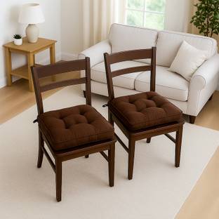 KUBER INDUSTRIES Microfibre Chair Pad Pack of 2 Solid