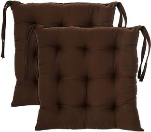 Mitul Microfibre Solid Chair Pad Pack of 2