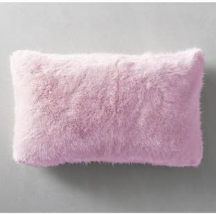PICKKART Rectangle Shape Fur Pillow 17x13 Inches Microfibre Solid Cushion Pack of 1