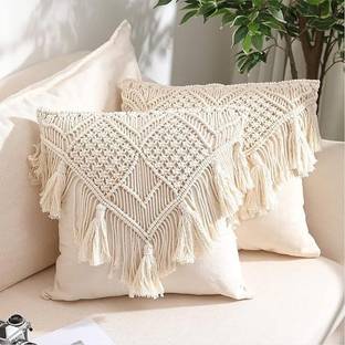 TIMJO TIMJO Cotton Abstract Cushion Pack of 1