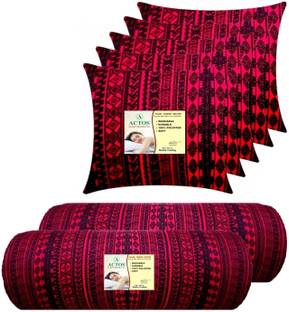 ACTOS 5 Cushion And 2 Microfibre Geometric Bolster Pack of 7