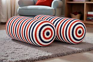 ACTOS Microfibre Bolster Pack of 2 Geometric Combo Set Of 2