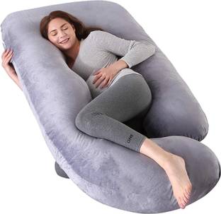 JAGA HOME DECOR G Shape Cotton Solid Pregnancy Pillow Pack of 1