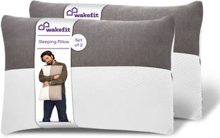 Wakefit Polyester Fibre Solid Sleeping Pillow Pack of 2