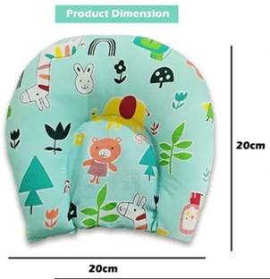 DECRONICS Baby Head Shaping Cute Printed Pillow for 0-12 Months Newborn Babies Mustard Seeds Animals Baby Pillow Pack of 1