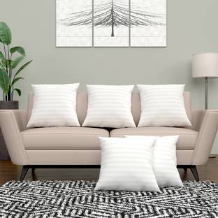 KUBER INDUSTRIES Microfibre Stripes Cushion Pack of 5