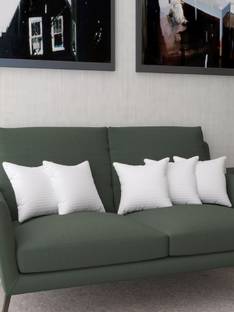 VLYSIUM Cotton Cushion Pack of 5 Stripes Premium cushion 14x14 inch pillow insert for sofa (35*35 cm)