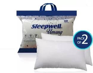 Sleepwell Hollow Fibre Pillow Set || Comfort And Support Pillow Microfibre Solid Sleeping Pillow Pack of 2