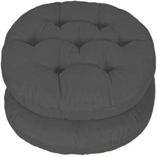 Mom's Moon Polyester Fibre Solid Chair Pad Pack of 2