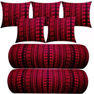 Changers Combo Set Of 5 Cushion 2 Microfibre Geometric Bolster Pack of 7