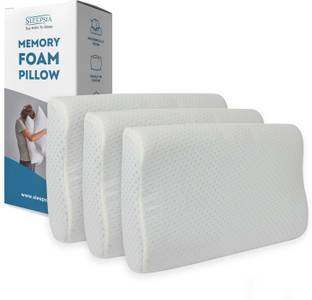Sleepsia Memory Foam Orthopaedic Pillow Pack of 3 Memory Foam Contour Shape
