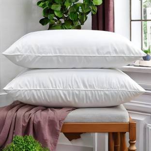 LIPONOS LUXURY Polyester Fibre Solid Sleeping Pillow Pack of 2