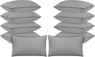 GIGLICK Exclusive Grey Soft Fluffy Hollow Fibre Pillow Ideal Bed Pillow for Better Sleep Microfibre Solid Sleeping Pillow Pack of 10