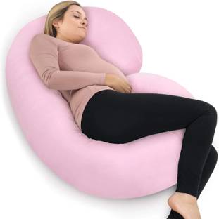 JAGA HOME DECOR C Shape Cotton Solid Pregnancy Pillow Pack of 1