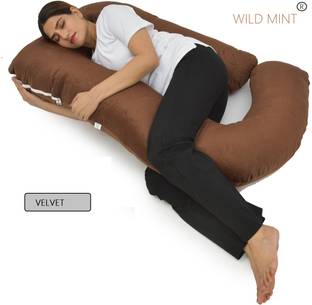 WILD MINT Polyester Fibre Solid Pregnancy Pillow Pack of 1