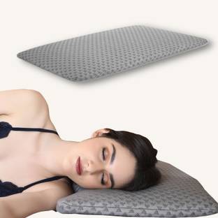 Dormyo Luxe Ultra Thin Orthopedic Memory Foam Pillow (25.5" x 16.5" x 1") Memory Foam Abstract Sleeping Pillow Pack of 1