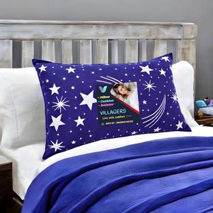 VILLAGERS Polyester Fibre Sleeping Pillow Pack of 1 Abstract Premium